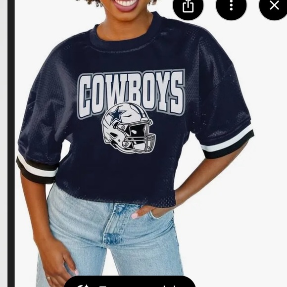 Women’s Cropped Dallas Cowboys Jersey - Picture 2 of 6